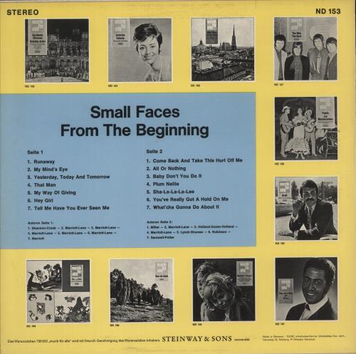 Small Faces From The Beginning vinyl LP album (LP record) German SMFLPFR310723