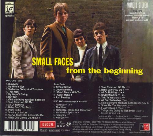 Small Faces From The Beginning 2 CD album set (Double CD) UK SMF2CFR789173