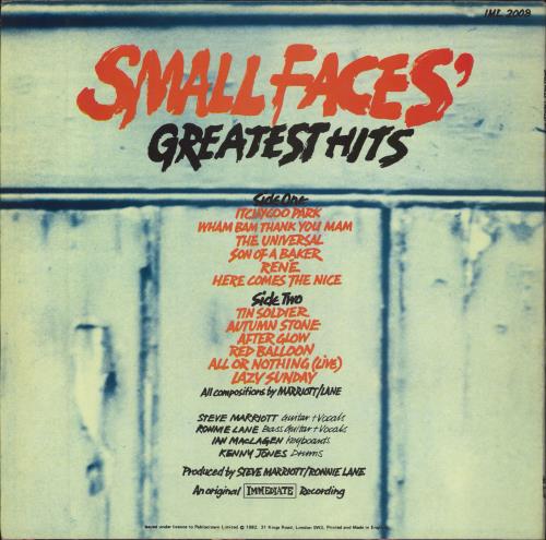 Small Faces Greatest Hits vinyl LP album (LP record) Irish SMFLPGR812572