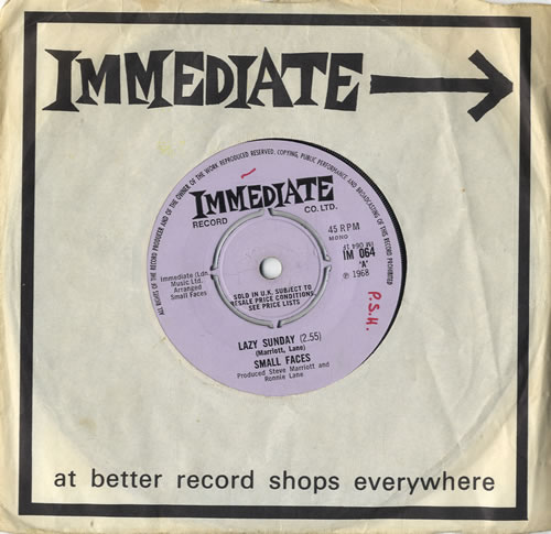 Small Faces Lazy Sunday - Lilac - WOL 7" vinyl single (7 inch record / 45) UK SMF07LA547099