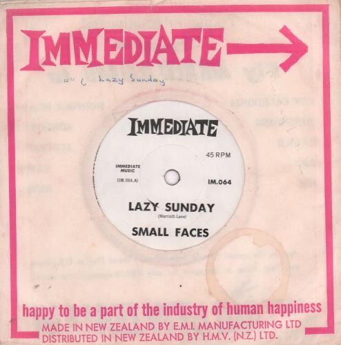 Small Faces Lazy Sunday 7" vinyl single (7 inch record / 45) New Zealand SMF07LA660524