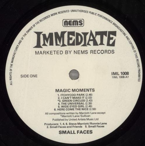 Small Faces Magic Moments vinyl LP album (LP record) UK SMFLPMA146115