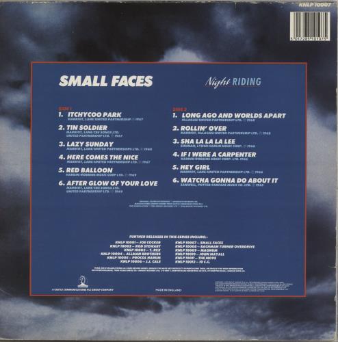 Small Faces Night Riding vinyl LP album (LP record) UK SMFLPNI653476