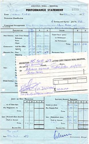 Small Faces Performance Statement & Receipt memorabilia UK SMFMMPE313514