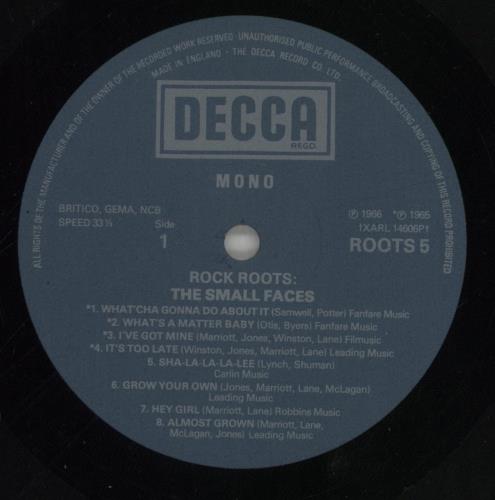 Small Faces Rock Roots - 1st - EX vinyl LP album (LP record) UK SMFLPRO758472