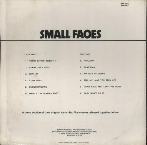 Small Faces Small Faces - Shrink vinyl LP album (LP record) UK SMFLPSM885481