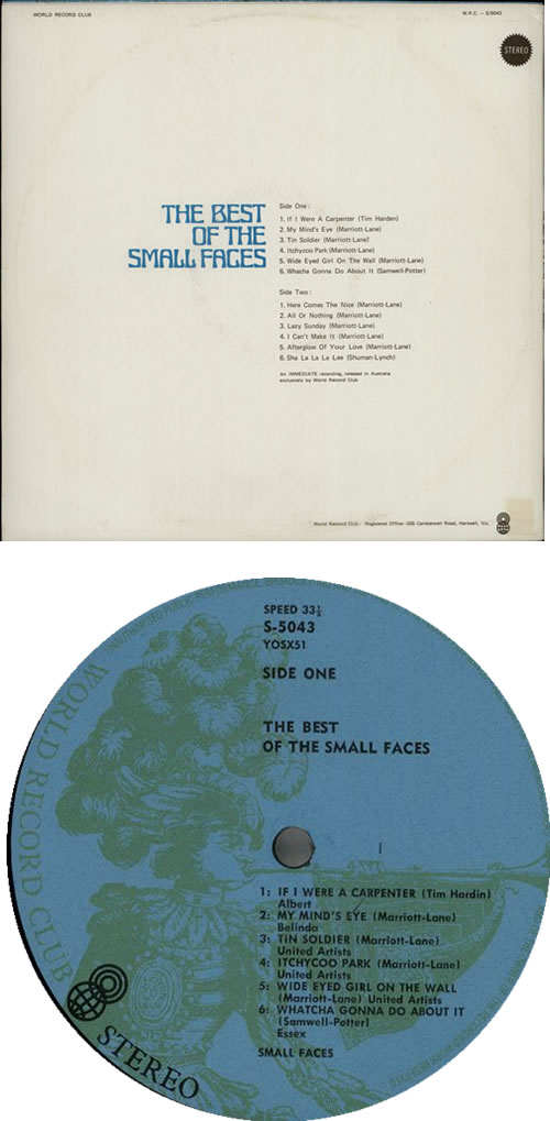 Small Faces The Best Of The Small Faces vinyl LP album (LP record) Australian SMFLPTH323726