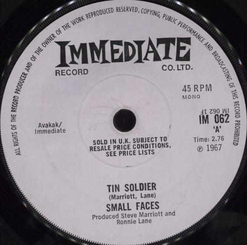 Small Faces Tin Soldier - P/S 7" vinyl single (7 inch record / 45) UK SMF07TI212300