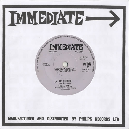 Small Faces Tin Soldier - Solid 7" vinyl single (7 inch record / 45) UK SMF07TI491450