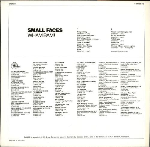 Small Faces Wham Bam! vinyl LP album (LP record) Dutch SMFLPWH702718
