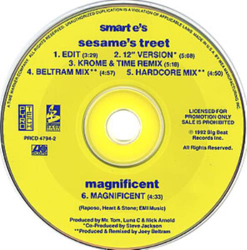 Smart E's Sesame's Treet CD single (CD5 / 5") US SB4C5SE353044