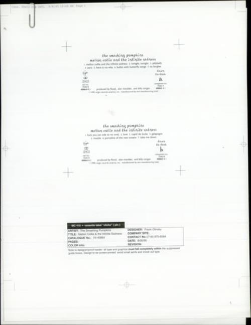 Smashing Pumpkins Mellon Collie And The Infinite Sadness artwork UK SMPARME513871