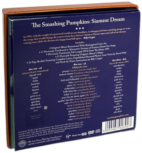 Smashing Pumpkins Siamese Dream - Deluxe Edition 3-CD album set (Triple CD) US SMP3CSI859345