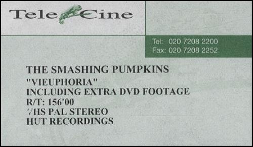 Smashing Pumpkins Vieuphoria video (VHS or PAL or NTSC) UK SMPVIVI239111