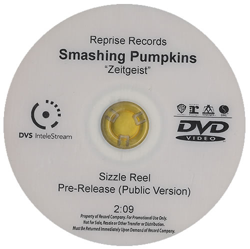 Smashing Pumpkins Zeitgeist promo DVD-R US SMPDRZE442481