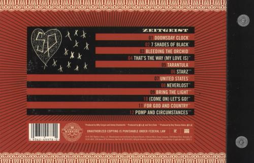 Smashing Pumpkins Zeitgeist CD album (CDLP) US SMPCDZE867621