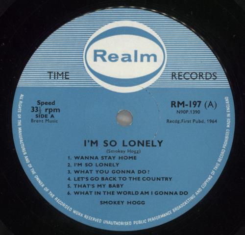 Smokey Hogg I'm So Lonely vinyl LP album (LP record) UK U5PLPIM888018