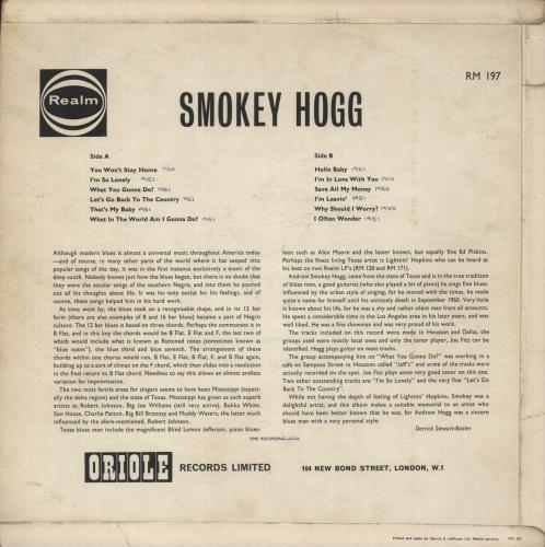 Smokey Hogg I'm So Lonely vinyl LP album (LP record) UK U5PLPIM888018