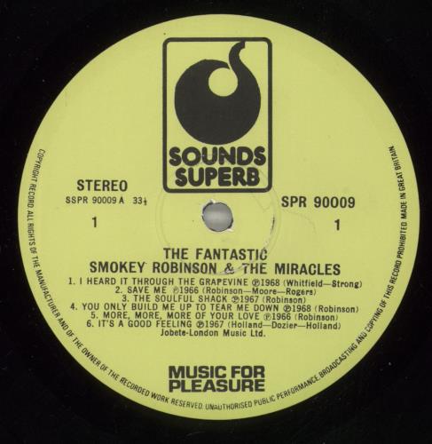 Smokey Robinson & The Miracles The Fantastic Smokey Robinson & The Miracles vinyl LP album (LP record) UK R+MLPTH303151