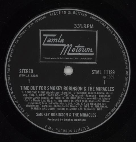 Smokey Robinson & The Miracles Time Out For Smokey Robinson & The Miracles vinyl LP album (LP record) UK R+MLPTI730446