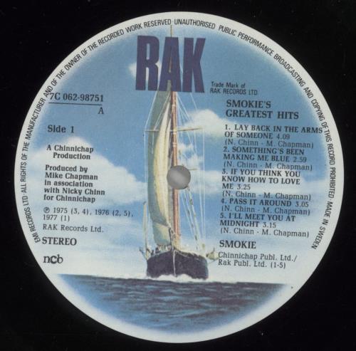 Smokie Greatest Hits vinyl LP album (LP record) Swedish SMKLPGR882885