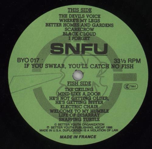 SNFU If You Swear, You'll Catch No Fish vinyl LP album (LP record) UK UUVLPIF863168