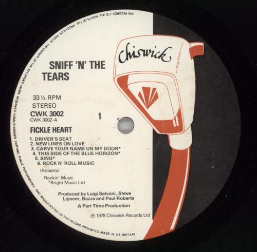 Sniff 'n' The Tears Fickle Heart vinyl LP album (LP record) UK S&TLPFI285459