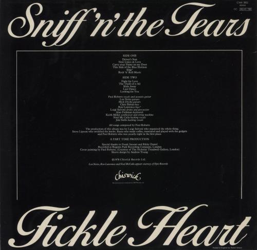 Sniff 'n' The Tears Fickle Heart vinyl LP album (LP record) UK S&TLPFI285459