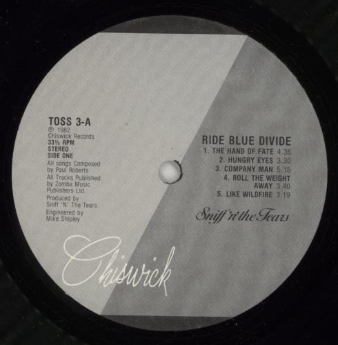 Sniff 'n' The Tears Ride Blue Divide vinyl LP album (LP record) UK S&TLPRI541796