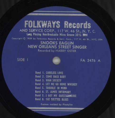 Snooks Eaglin New Orleans Street Singer vinyl LP album (LP record) US EGILPNE861720