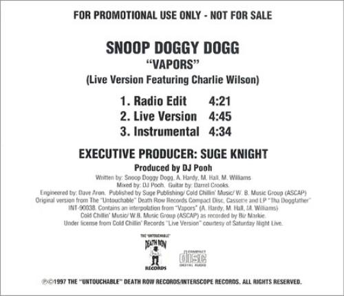 Snoop Doggy Dogg Vapors CD single (CD5 / 5") US SDDC5VA187111