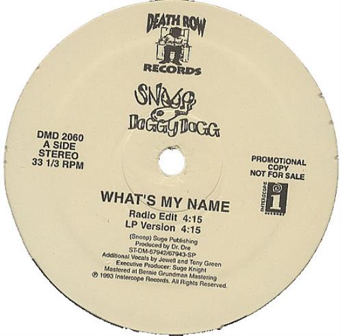 Snoop Doggy Dogg What's My Name US Promo 12