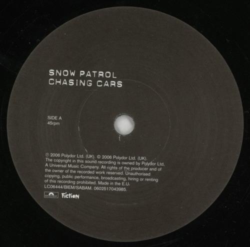 Snow Patrol Chasing Cars 7" vinyl single (7 inch record / 45) UK OWP07CH365840