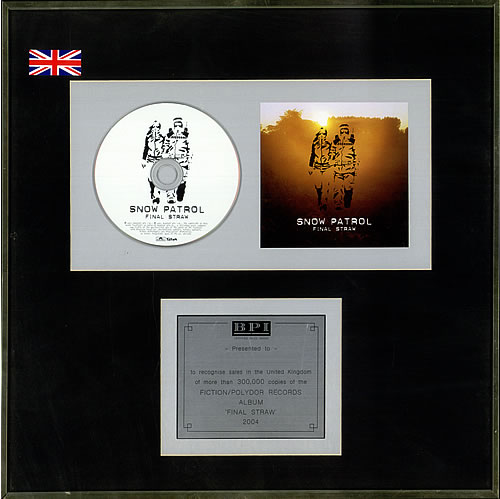 Snow Patrol Final Straw award disc UK OWPAWFI483718