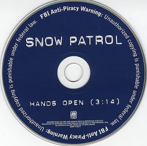 Snow Patrol Hands Open CD single (CD5 / 5") US OWPC5HA369095