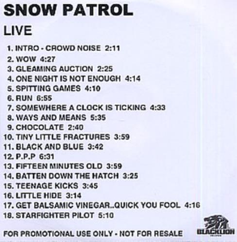 Snow Patrol Live CD-R acetate UK OWPCRLI331678