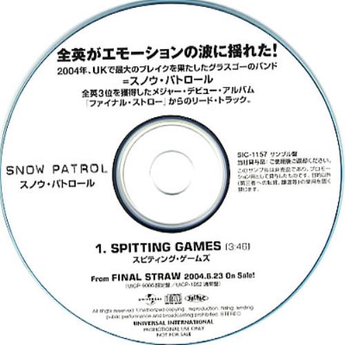 Snow Patrol Spitting Games CD-R acetate Japanese OWPCRSP349755