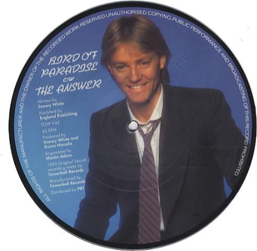 Snowy White Bird Of Paradise 7" vinyl picture disc (7 inch picture disc single) UK SN07PBI340491