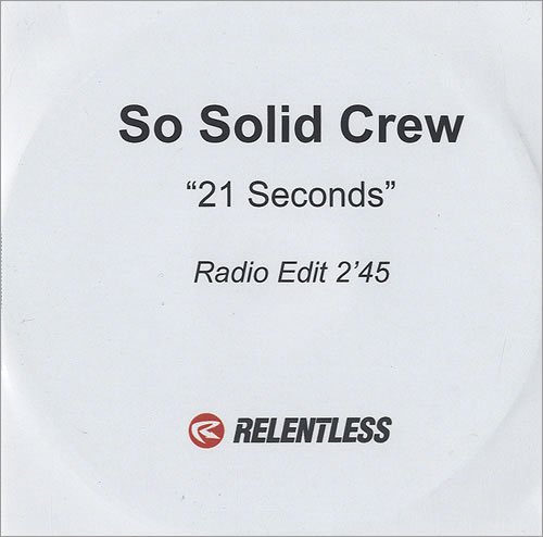 So Solid Crew 21 Seconds CD-R acetate UK SDCCRSE484781