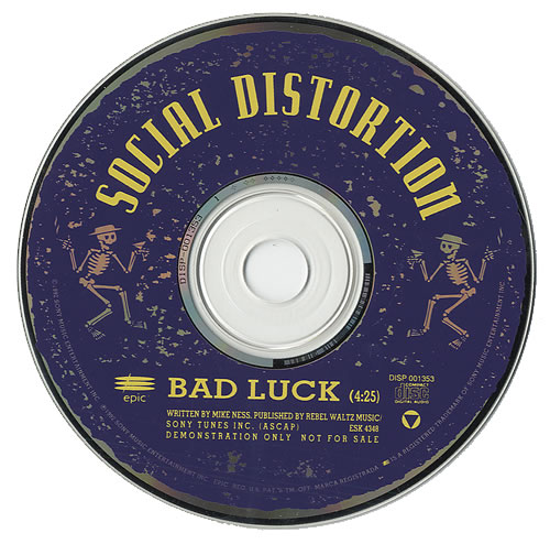 Social Distortion Bad Luck CD single (CD5 / 5") US SD6C5BA437092