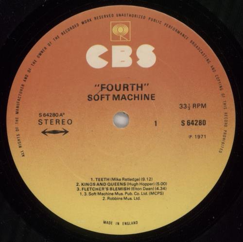 Soft Machine Fourth - 2nd vinyl LP album (LP record) UK SFTLPFO793094