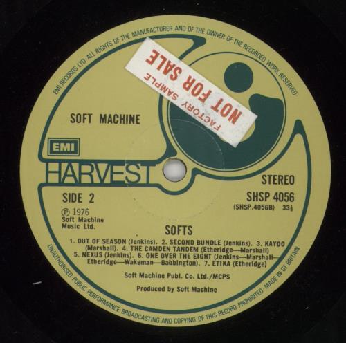 Soft Machine Softs - Factory Sample vinyl LP album (LP record) UK SFTLPSO750345