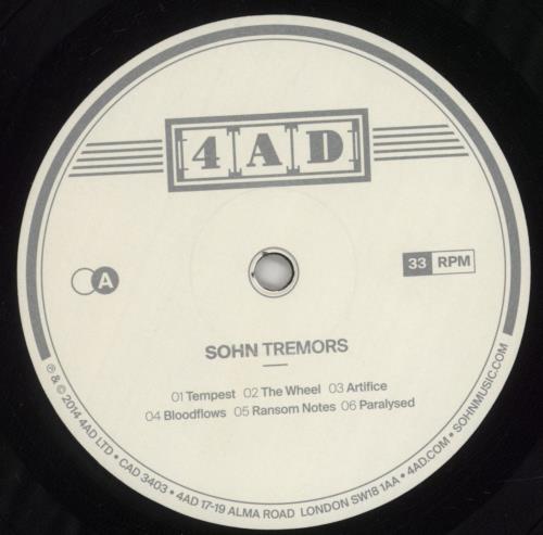 SOHN Tremors vinyl LP album (LP record) UK YPHLPTR681527