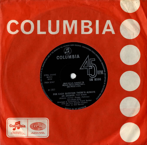 Solomon King For Each Question There's Always An Answer 7" vinyl single (7 inch record / 45) UK 5SK07FO552894