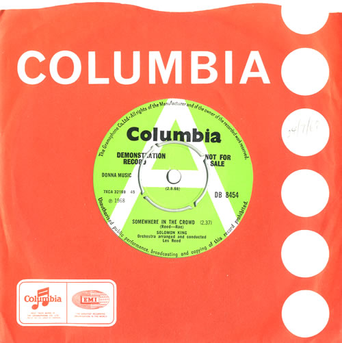Solomon King Somewhere In The Crowd - A Label 7" vinyl single (7 inch record / 45) UK 5SK07SO588595