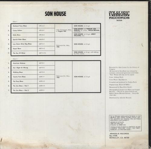 Son House Son House vinyl LP album (LP record) US S\HLPSO530816