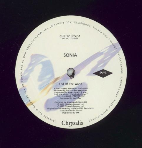 Sonia End Of The World 12" vinyl single (12 inch record / Maxi-single) UK SNI12EN83256