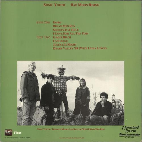 Sonic Youth Bad Moon Rising - EX vinyl LP album (LP record) UK S-YLPBA728756