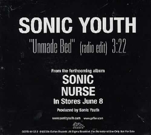 Sonic Youth Unmade Bed CD single (CD5 / 5") US S-YC5UN287266
