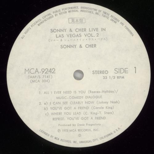Sonny & Cher Live In Las Vegas Vol.2 2-LP vinyl record set (Double LP Album) Japanese S+C2LLI873936